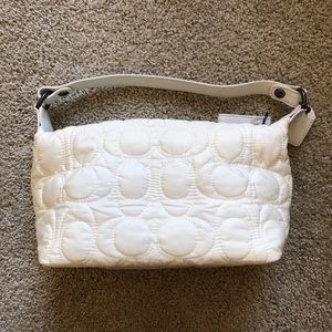 White Coach Stitched Logo Bag